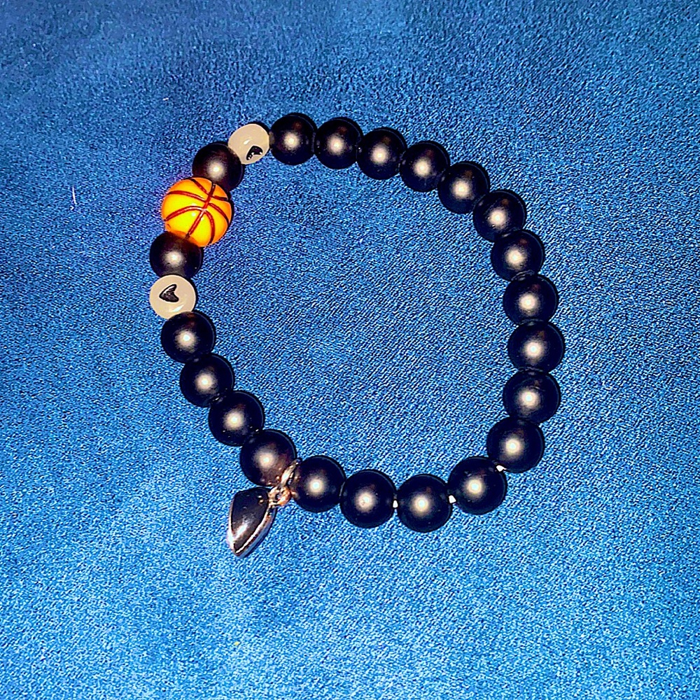 Black Heart basketball bracelet